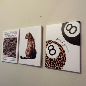Leopard Print Canvas Wall Art Set
